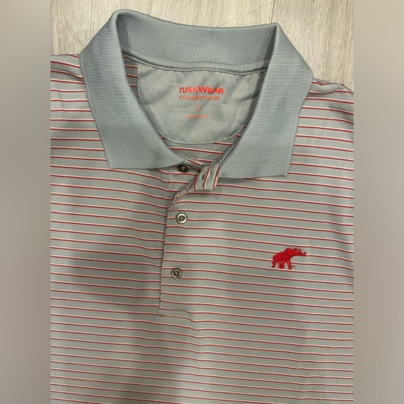 Alabama Crimson Tide Shirt Mens XL Gray Polo Striped TuskWear Gameday Football - Picture 1 of 8
